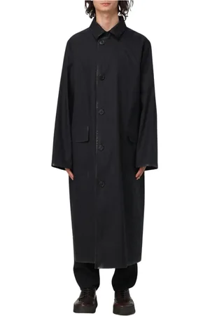 Maison Margiela Homme, Manteaux, Noir, Taille: M Manteau noir coupe décontractée