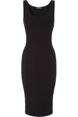 Elisabetta Franchi Femme, Robes, Noir, Taille: 44 FR Robe Midi Sans Manches en Tricot Jacquard Noir