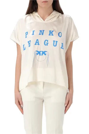 Pinko Femme, Sweatshirts et sweats à capuche, Blanc, Taille: 38 FR Haut sans manches avec détails en dentelle