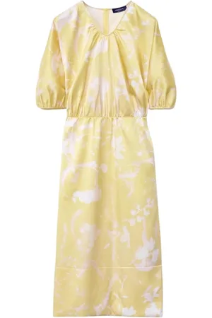 Fabiana Filippi Femme, Robes, Jaune, Taille: 38 FR Robe Midi Jaune à Fleurs