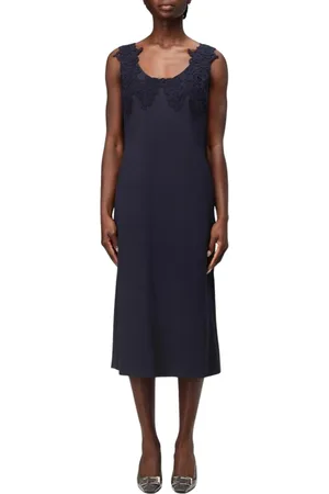 Alberta Ferretti Femme, Robes, Bleu, Taille: 38 FR Robe Midi en Dentelle Bleue