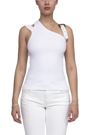 VERSACE Femme, Tops, Blanc, Taille: 40 FR Pull Côtelé en Blanc