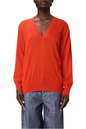 Bottega Veneta Femme, Pulls, Rouge, Taille: 40 FR Pull Luxueux Rouge en Tricot Câblé