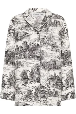 Dior Femme, Blouses et Chemises, Multicolore, Taille: 38 FR Chemisier en soie imprimé toile multicolore