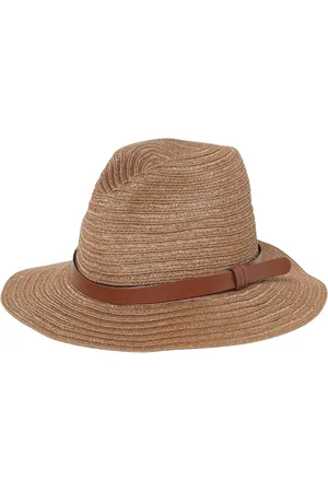Emporio Armani Femme, Accessoires, Brun, Taille: 57 CM Chapeau Fedora Marron avec Bande en Cuir