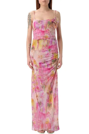 BLUMARINE Femme, Robes, Rose, Taille: 40 FR Robe Maxi Élégante à Fleurs