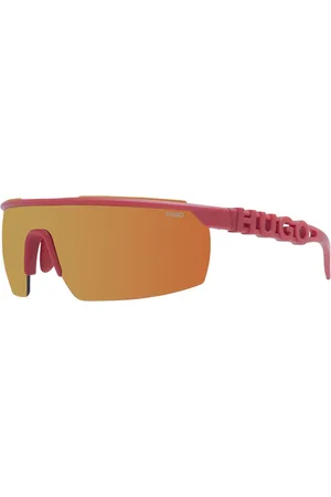 HUGO BOSS Homme, Accessoires, Rouge, Taille: ONE Size Lunettes de soleil rouges à lentille mono miroir