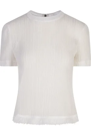 Msgm Femme, Tops, Blanc, Taille: 36 FR Haut Blanc en Polyester et Élasthanne