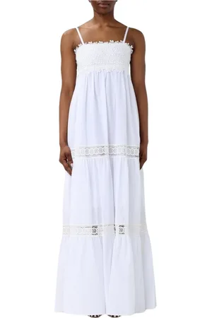 Kaos Femme, Robes, Blanc, Taille: 40 FR Robe Midi Évasée Blanche Style Élégant
