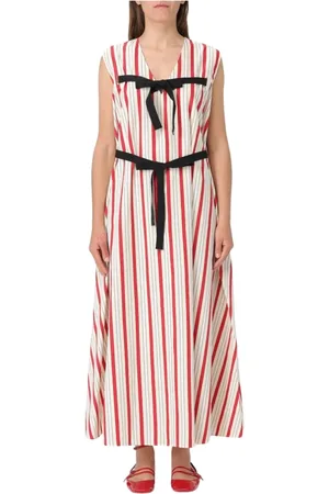 Msgm Femme, Robes, Rouge, Taille: 40 FR Robe Midi Sans Manches Rouge