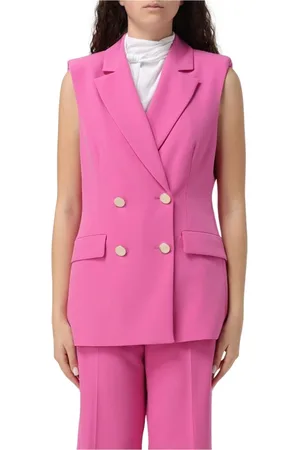 Liu Jo Femme, Vestes, Rose, Taille: 42 FR Gilet Élégant avec Boutons en Beige