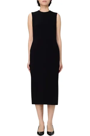 THEORY Femme, Robes, Noir, Taille: 36 FR Robe Midi Sans Manches Noire