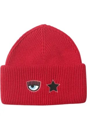 Chiara Ferragni Femme, Accessoires, Rouge, Taille: ONE Size Chapeau en feutre rouge avec décoration pour les yeux