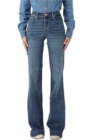 7 for all Mankind Femme, Jeans, Bleu, Taille: W30 Jeans à jambes larges, Denim de qualité supérieure