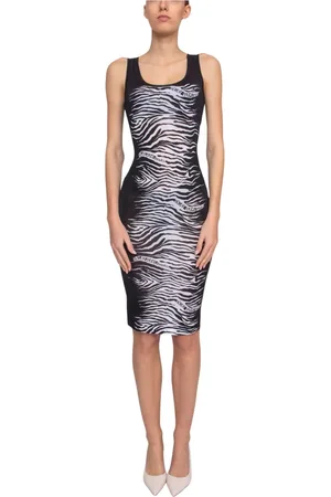 VERSACE Femme, Robes, Multicolore, Taille: 38 FR Robe Noire/Blanche pour Femmes