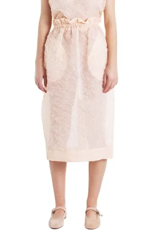 Simone Rocha Femme, Jupes, Rose, Taille: 40 FR Jupe Tulip Rose Pâle Texturée