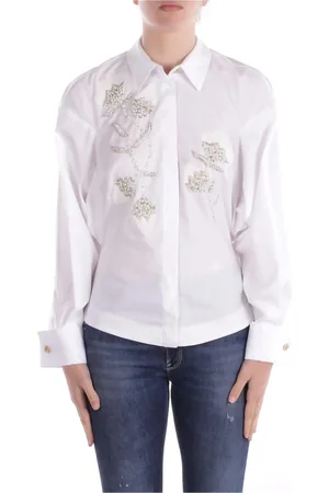 Elisabetta Franchi Femme, Blouses et Chemises, Blanc, Taille: 40 FR Chemise Blanche avec Broderie