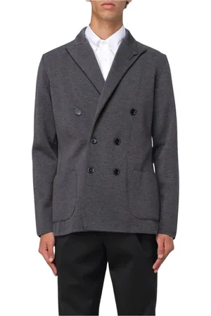 LARDINI Homme, Vestes, Noir, Taille: L Blazer en Laine à Double Boutonnage Anthracite