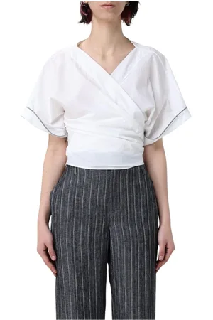 Brunello Cucinelli Femme, Blouses et Chemises, , Taille: 36 FR Haut Rouge à Manches Courtes