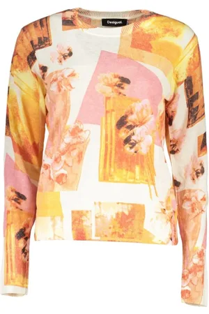 Desigual Femme, Pulls, Multicolore, Taille: 42 FR Pull à col haut avec détails contrastants