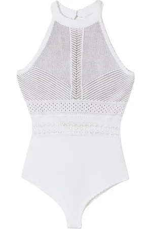 Twin-Set Femme, Tops, Blanc, Taille: 38 FR Body Élégant avec Dentelle