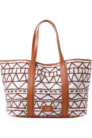 V°73 Femme, Sacs, Brun, Taille: ONE Size Sac Fourre-tout Motif Géométrique