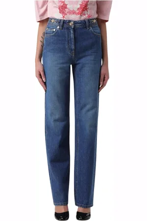 VERSACE Femme, Jeans, Bleu, Taille: W28 Jean droit taille haute bleu
