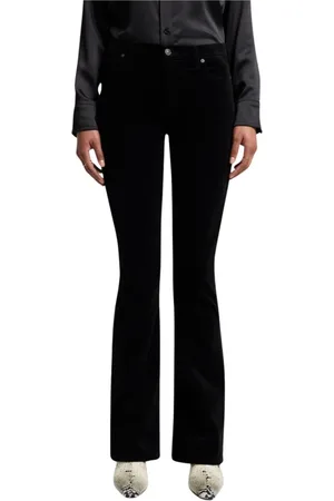 7 for all Mankind Femme, Jeans, Noir, Taille: W29 Jean Évasé en Velours