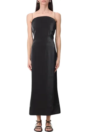 Jacquemus Femme, Robes, Noir, Taille: 40 FR Robe en Soie Noire Midi