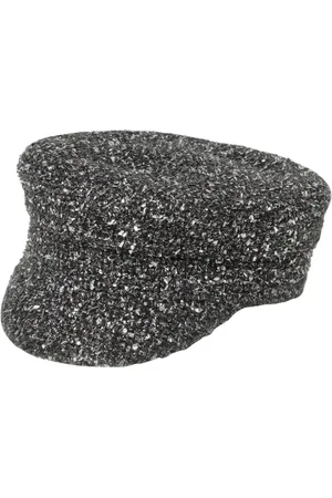 Ruslan Baginskiy Femme, Accessoires, Noir, Taille: M Casquette Newsboy à Paillettes Noires