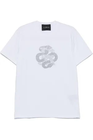 John Richmond Homme, Tops, Blanc, Taille: S T-shirt Blanc Col Rond Manches Courtes