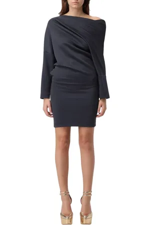 GIANLUCA CAPANNOLO Femme, Robes, Gris, Taille: 38 FR Élégante Mini-Robe Une Épaule