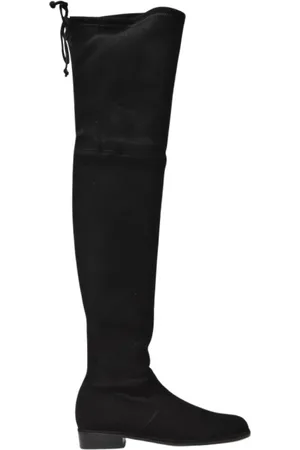 Stuart Weitzman Femme, Chaussures, Noir, Taille: 37 EU Cuissardes en Daim Noir