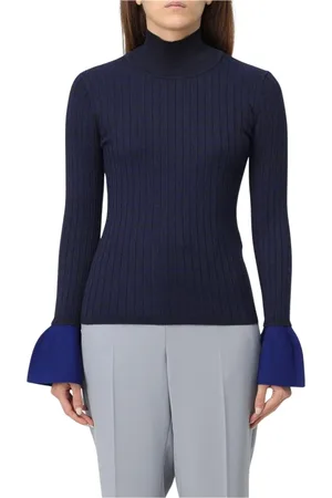 Emporio Armani Femme, Pulls, Bleu, Taille: 40 FR Pull Bleu à Manches Cloche