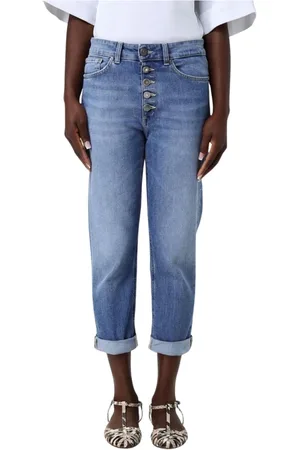 Dondup Femme, Jeans, Bleu, Taille: W24 Jean à boutons et coupe courte
