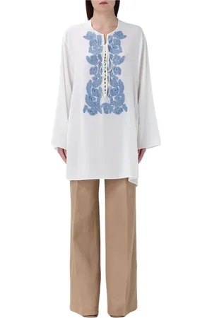 ERMANNO SCERVINO Femme, Blouses et Chemises, Blanc, Taille: 42 FR Élégante Veste à Bordure en Dentelle