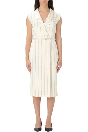 HUGO BOSS Femme, Robes, Multicolore, Taille: 38 FR Robe à Rayures Multicolore avec Ceinture