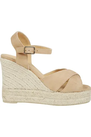 Castaner Femme, Chaussures, , Taille: 40 EU Sandale compensée en daim avec bride de cheville