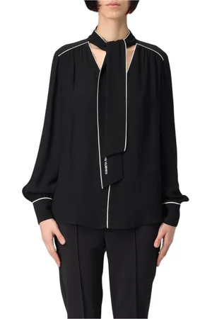 Elisabetta Franchi Femme, Blouses et Chemises, Noir, Taille: 46 FR Chemisier en Soie à