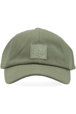 Maison Kitsuné Homme, Accessoires, Vert, Taille: ONE Size Patch en Cuir Tête de Renard