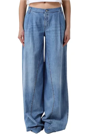 ERMANNO SCERVINO Femme, Jeans, Bleu, Taille: 36 FR Jeans en Denim à Jambes Larges