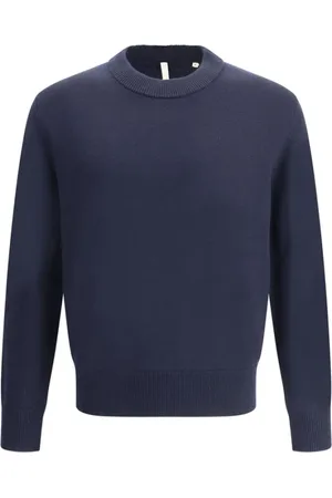 Sunflower Homme, Pulls, Bleu, Taille: M Pull en Laine Mérinos, Motif Monochrome