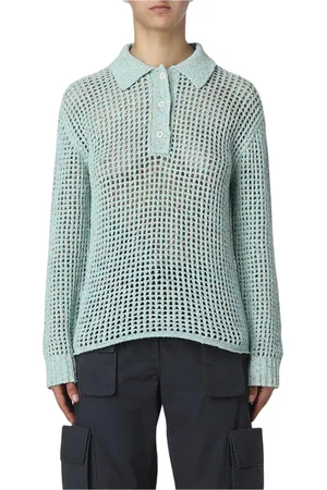 Acne Studios Femme, Pulls, Bleu, Taille: M Pull Polo en Tricot