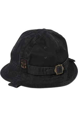 KAPITAL Homme, Accessoires, Noir, Taille: ONE Size Chapeau Seau Noir Élégant Fermeture