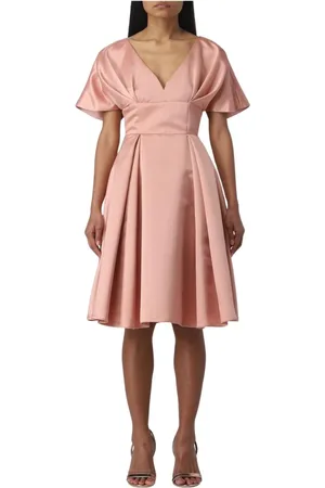 Pinko Femme, Robes, Rose, Taille: 40 FR Robe élégante plissée à col en V