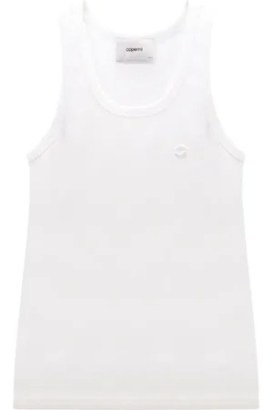 COPERNI Femme, Tops, Blanc, Taille: 38 FR Top sans manches en coton brodé