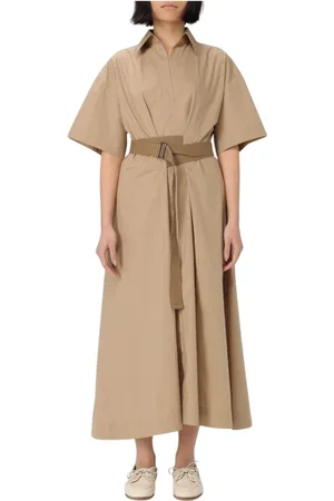 Brunello Cucinelli Femme, Robes, , Taille: 42 FR Robe Chemise en Coton Élégante