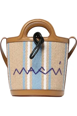 Marni Femme, Sacs, Multicolore, Taille: ONE Size Sac Seau à Rayures Marron