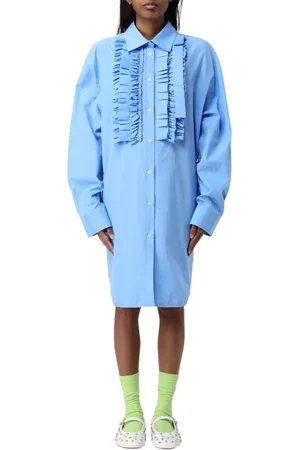 Msgm Femme, Robes, Bleu, Taille: 38 FR Robe Midi Élégante Bleue Femme