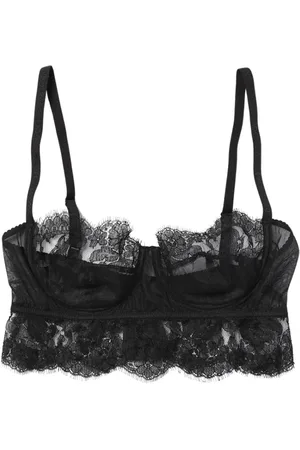 Dolce & Gabbana Femme, Sous-vêtements, Noir, Taille: 38 FR Soutien-gorge en Dentelle Noire Non Rembourré